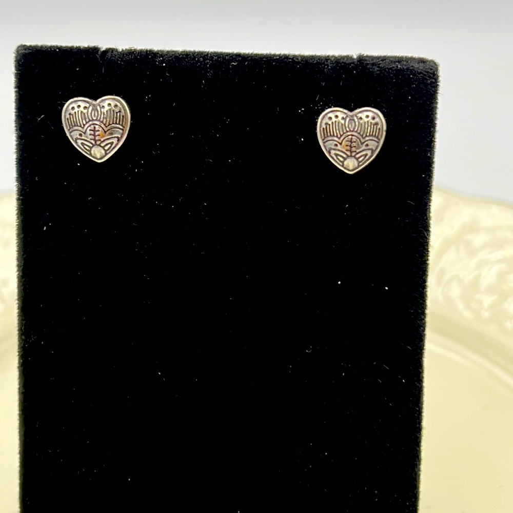 Brighton Silver Design Heart Stud Earrings